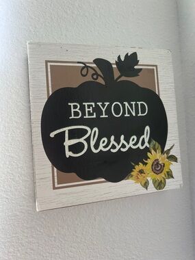 Beyond Blessed Black Pumpkin Wall Sign - Unbranded